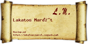 Lakatos Marót névjegykártya